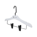 delux elegant retro lotus wooden hanger with clips home hotel wardrobe store clothes pant bottom trousers hanger with hook clip